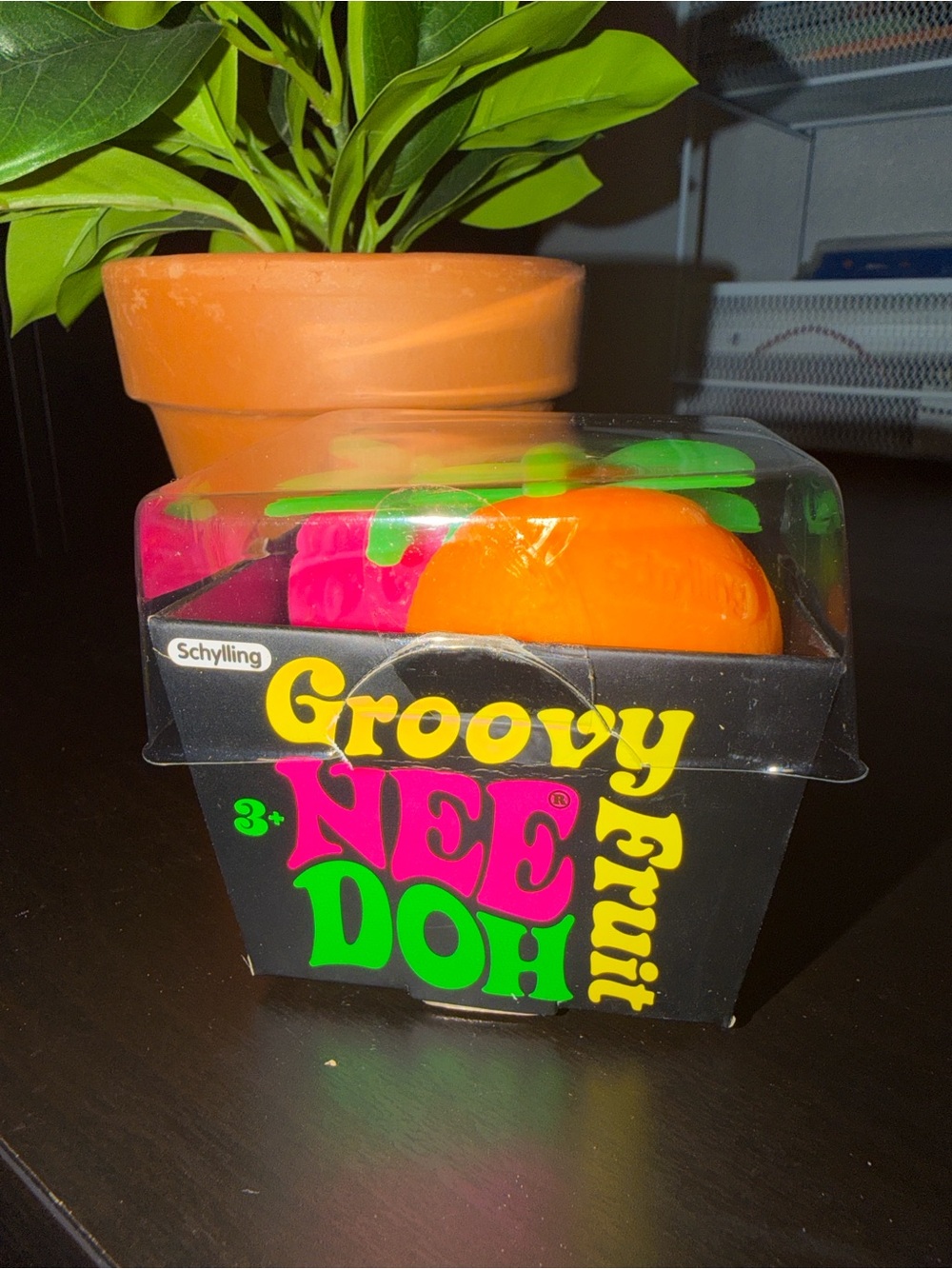 Schylling Groovy NeeDoh Fruit Squeeze Orange Strawberry & Banana Authentic - Picture 2 of 6